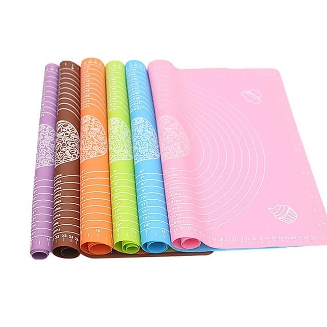 Non-Stick Silicone Baking roti Mat large size With Measurements Heat Resistant Cookie Sheet Oven Liner 40*50cm (Multi color)