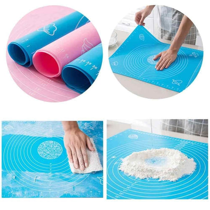 Non-Stick Silicone Baking roti Mat large size With Measurements Heat Resistant Cookie Sheet Oven Liner 40*50cm (Multi color)
