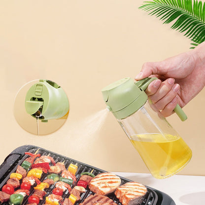 2 in 1 Oil Sprayer Bottle Kitchen Tool for Cooking Baking BBQ Easy Spray and Convenient Use - 470ML