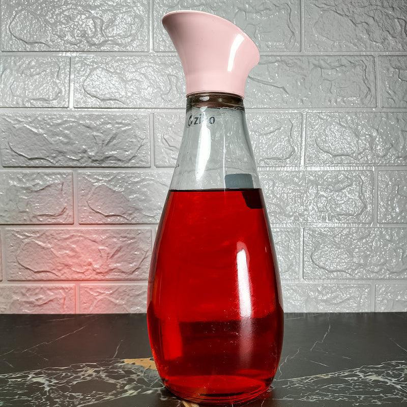 Turkish Style 1400 Ml Heavy Glass Bottle Elegant Durable Classic Design For Daily Use And Storage (Random Color Cap)